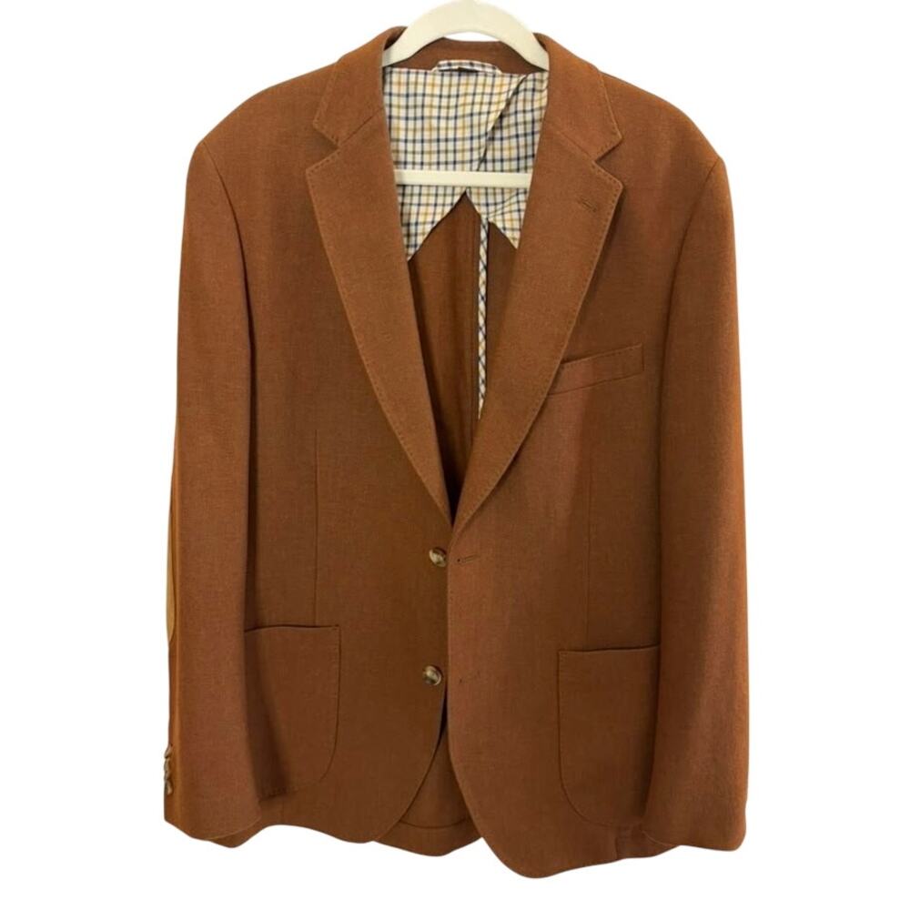 NWOT Kroon Blazer Jacket Sport Coat Wool Blend with Elbow Patches Brown sz. 42R